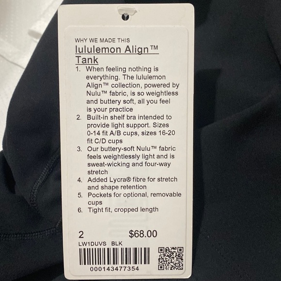 Lululemon Align Tank Black - Picture 2 of 4